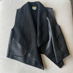 C&C California Faux Suede + Sherpa Black Vest